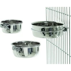 Duvo+ Vogel Eetkom Inox + 1 Vijs - Kooi Accessoire