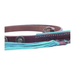 Dwam Ledere Looplijn Joe Bruin&Turquoise - Hondenriem