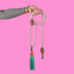 Dwam Looplijn Sand Touw - Hondenriem - 155x1 cm Zand