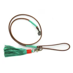 Dwam Puppy Looplijn Billy - Hondenriem - 135x0.7 cm Bruin Turquoise