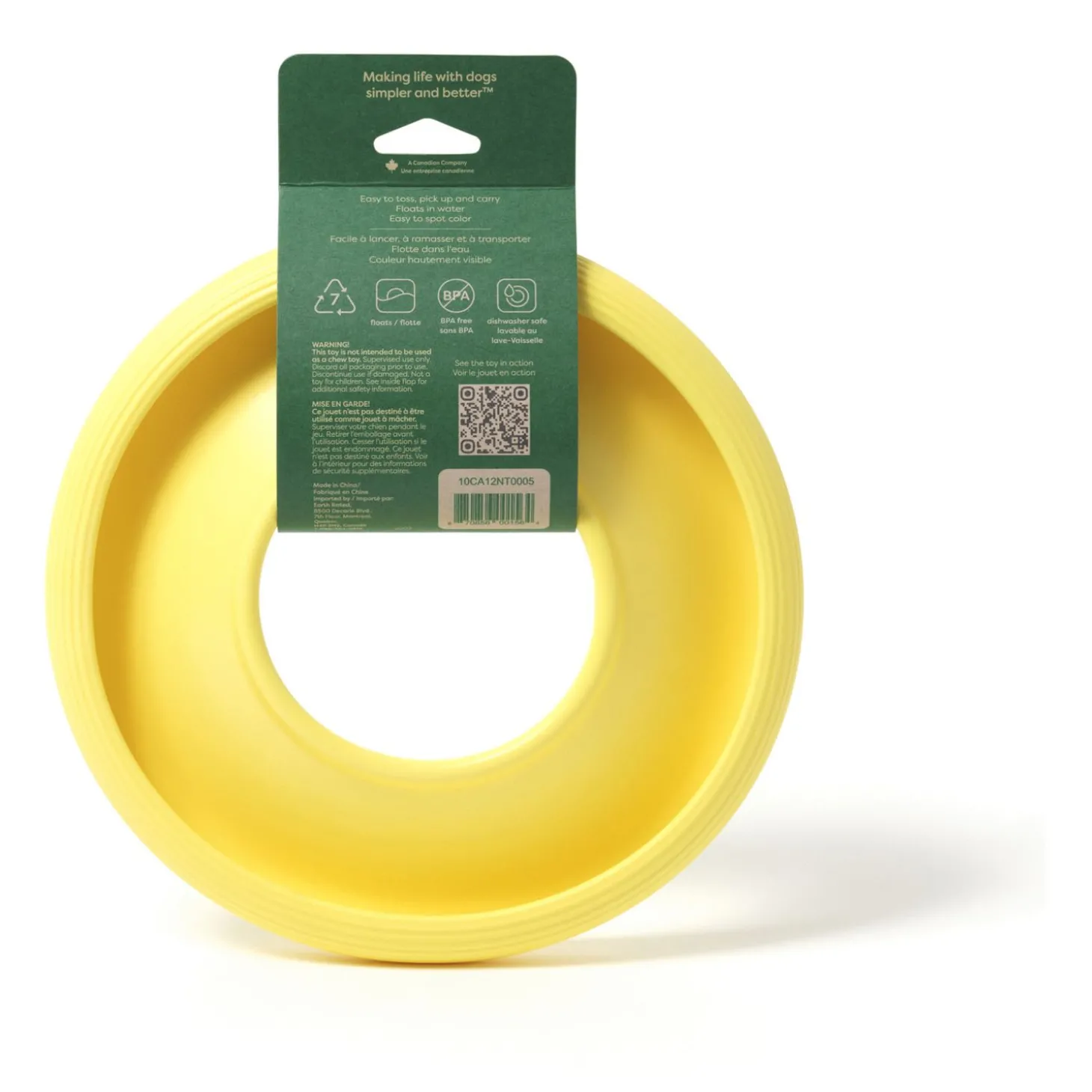 Earth Rated Flyer Toy - Hondenspeelgoed - Geel L