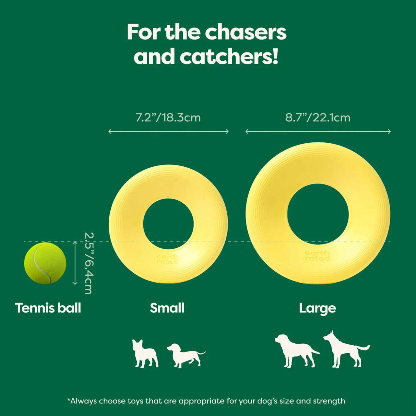 Earth Rated Flyer Toy - Hondenspeelgoed - Geel L