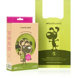 Earth Rated Poepzakjes Lavendel Met Handvat - Hondenpoepzakjes - 34.2x17.7 cm Groen 120 stuks