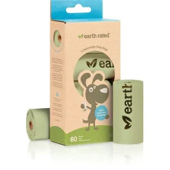 Earth Rated Poepzakjes Navulling Box Verteerbaar Geurloos - Hondenpoepzakjes - Groen 4 rol