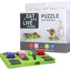Eat Slow Live Longer Puzzle Rectangle - Hondenspeelgoed - 26x25x5 cm Groen