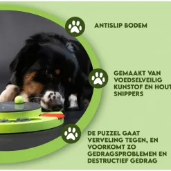 Eat Slow Live Longer Puzzle Circle - Hondenspeelgoed - Ø27x5 cm Groen