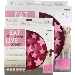 Eat Slow Live Longer Star Pink - Hondenvoerbak