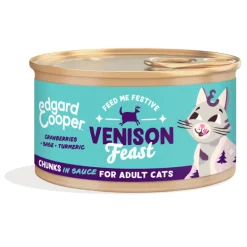 Edgard&Cooper Adult Chunks Festive - Kattenvoer - Hert 85 g