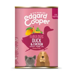 Edgard&Cooper Blik Duck Chicken Puppy - Hondenvoer - Eend Kip Banaan 400 g Graanvrij