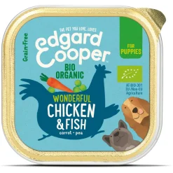 Edgard&Cooper Kuipje Bio Chicken Fish Puppy - Hondenvoer - Kip Vis Wortel 100 g Biologisch