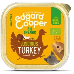 Edgard&Cooper Kuipje Bio Turkey Adult - Hondenvoer - Kalkoen Kokos Chiazaad 100 g Biologisch