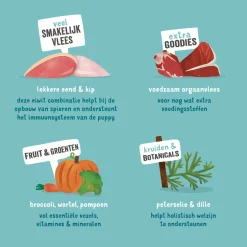 Edgard&Cooper Kuipje Duck Chicken Puppy - Hondenvoer - Eend Kip Broccoli 300 g Graanvrij