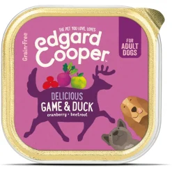 Edgard&Cooper Kuipje Game Duck Adult - Hondenvoer - Wild Eend Cranberry 150 g Graanvrij