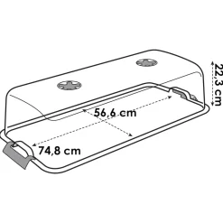 Elho Green Basics Kweekhuis Deksel Super - Kweekbenodigdheden - 74.8x56.6x22.3 cm Transparant