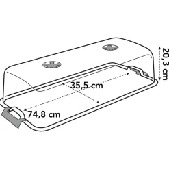 Elho Green Basics Kweekhuis Deksel - Kweekbenodigdheden - 74.8x35.5x20.3 cm Transparant