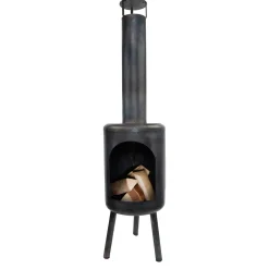 Esschert's Garden Terraskachel Rond - Tuinhaarden - 39.3x40.6x154 cm 1245 g Zwart