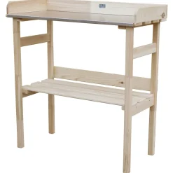 Estwood Oppot Tafel Met Zinken Blad - Kweekbenodigdheden - 78x36.5x82.5 cm 5.6 kg Zink Natural