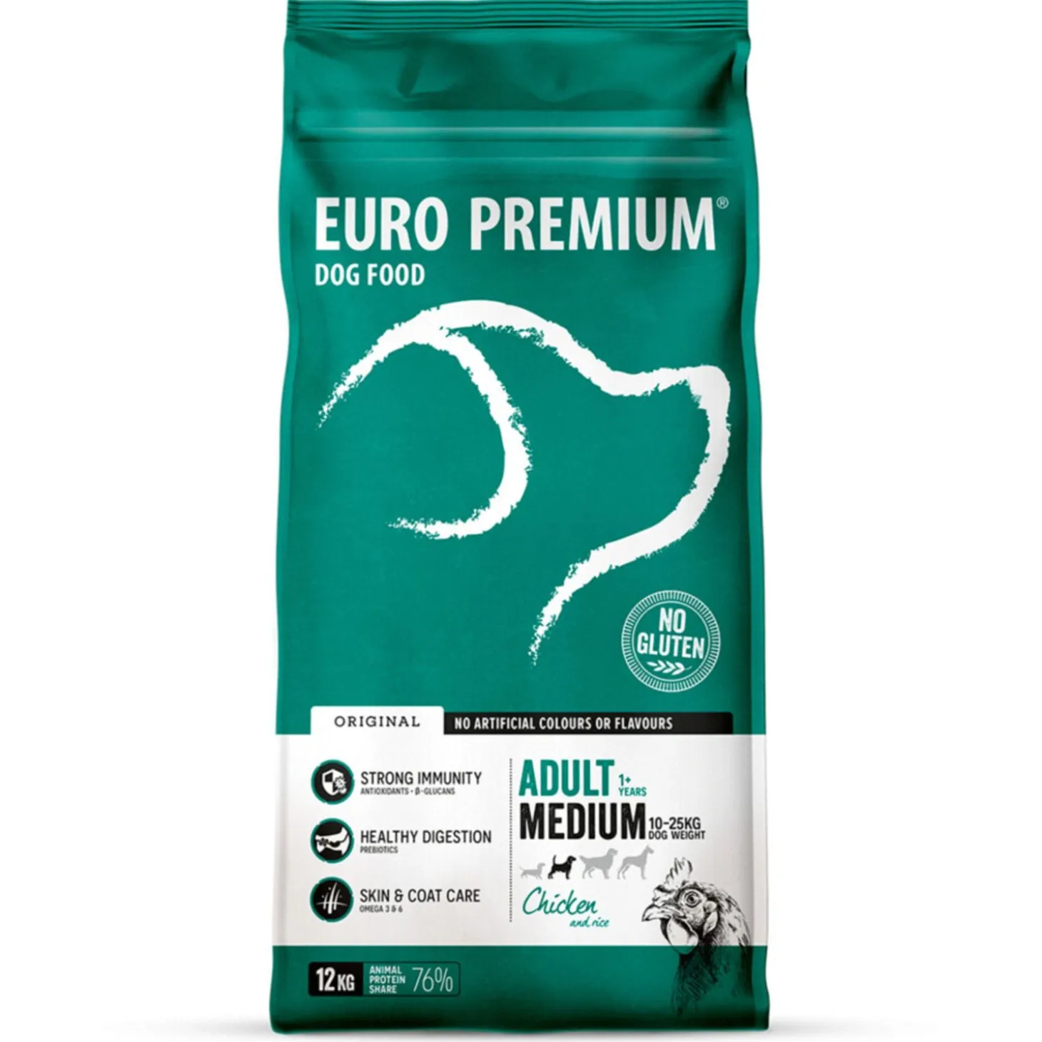 Euro-Premium Adult Medium - Hondenvoer - Kip Rijst 12 kg