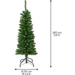 Everlands Kunstkerstboom Pencil - Kerstboom - Ø50x180 cm 3 kg Groen Everlands