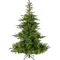 Everlands Kunstkerstboom Grandis Fir - Kerstboom - Ø162x240 cm Groen Warm Wit 700