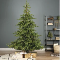 Everlands Kunstkerstboom Grandis Fir - Kerstboom - Ø162x240 cm Groen Warm Wit 700