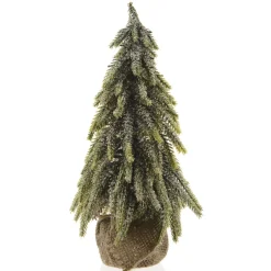 Everlands Mini Boom Binnen - Kerstboom - Ø16x27 cm Groen Tips 126
