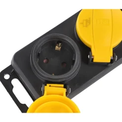 Exin Stekkerdoos 4-Voudig Swd - Elektra - 3 m Zwart Spatwaterdicht