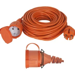 Exin Verlengsnoer 2x1.5 Swd - Elektra - 20 m Oranje Spatwaterdicht