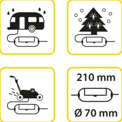 Exin Verlengsnoerverbinder - Stekkersafe - Elektra - 210x70 mm Zwart 1 stuk