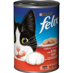 Felix Blik 3 Vleessoorten - Kattenvoer - Rund Hart Gevogelte 400 g
