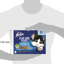 Felix Multipack Elke Dag Feest Vis Selectie In Gelei 7+ Senior - Kattenvoer - Forel Sardines Tonijn 12x85 g