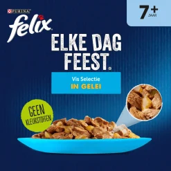 Felix Multipack Elke Dag Feest Vis Selectie In Gelei 7+ Senior - Kattenvoer - Forel Sardines Tonijn 12x85 g