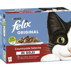 Felix Multipack Original Countryside In Gelei - Kattenvoer - Rund Kip Konijn 12x85 g