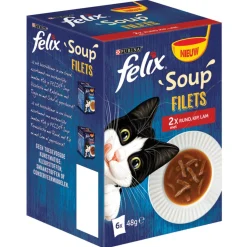Felix Soup Filets Farm Selectie - Kattenvoer - Rund 6x48 g