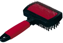 Ferplast Borstel Dubbel Perlon - Hondenvachtborstel - 17x10.5x5 cm Rood Zwart