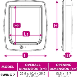Ferplast Dierenluik Swing Wit - Kattenluik
