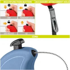 Ferplast Flippy One - Halsband & Riem - 3 m Blauw Mini