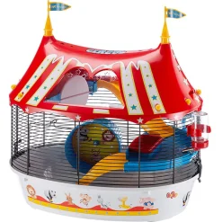 Ferplast Hamsterkooi Circus Fun - Dierenverblijf - 49.5x34x42.5 cm Wit Rood Zwart