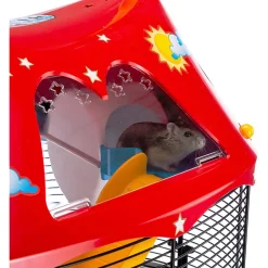 Ferplast Hamsterkooi Circus Fun - Dierenverblijf - 49.5x34x42.5 cm Wit Rood Zwart