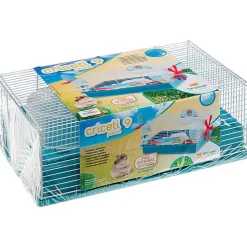 Ferplast Hamsterkooi Criceti 9 Plane - Dierenverblijf - 46x29.5x22.5cm cm Wit Blauw Rood