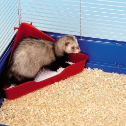 Ferplast Hoektoilet Fretten L 370 - Dierenverblijf - 27x27x17 cm Assorti