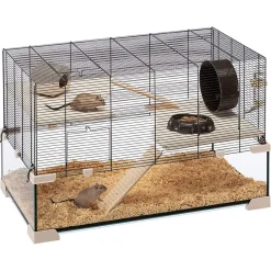 Ferplast Knaagdierenkooi Karat 60 Zwart&Transparant - Dierenverblijf