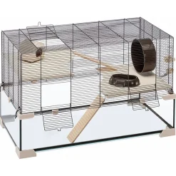 Ferplast Knaagdierenkooi Karat 60 Zwart&Transparant - Dierenverblijf