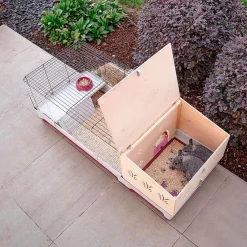 Ferplast Knaagdierenkooi Krolik 140 Plus - Dierenverblijf - 142x60x50 cm Grijs Rood