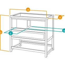 Ferplast Konijnenhok Cottage - Dierenverblijf - 108x59x102.5 cm White Wash
