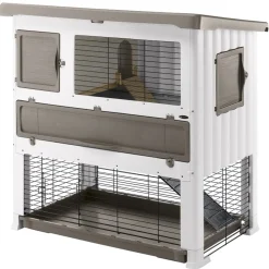 Ferplast Konijnenhok Grand Lodge 120+ - Dierenverblijf - 117x69x101 cm Wit Taupe