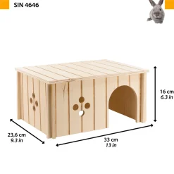 Ferplast Konijnenhuisje Sin 4646 - Kooi Accessoire - 34.5x24x16.5 cm