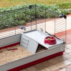 Ferplast Konijnenkooi Krolik 160 - Dierenverblijf - 162x60x50 cm Grijs Rood