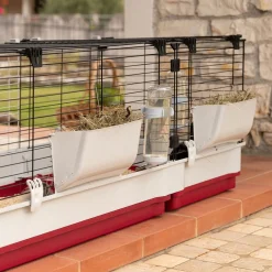 Ferplast Konijnenkooi Krolik 160 - Dierenverblijf - 162x60x50 cm Grijs Rood