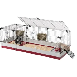 Ferplast Konijnenkooi Krolik 160 - Dierenverblijf - 162x60x50 cm Grijs Rood